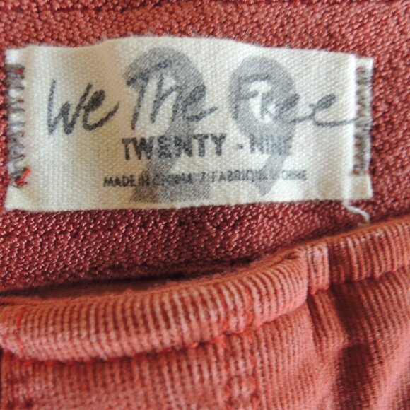 We The Free Rust Corduroy Pull-On Stretch Flare Bell Bottom Pants 29 - Picture 9 of 9